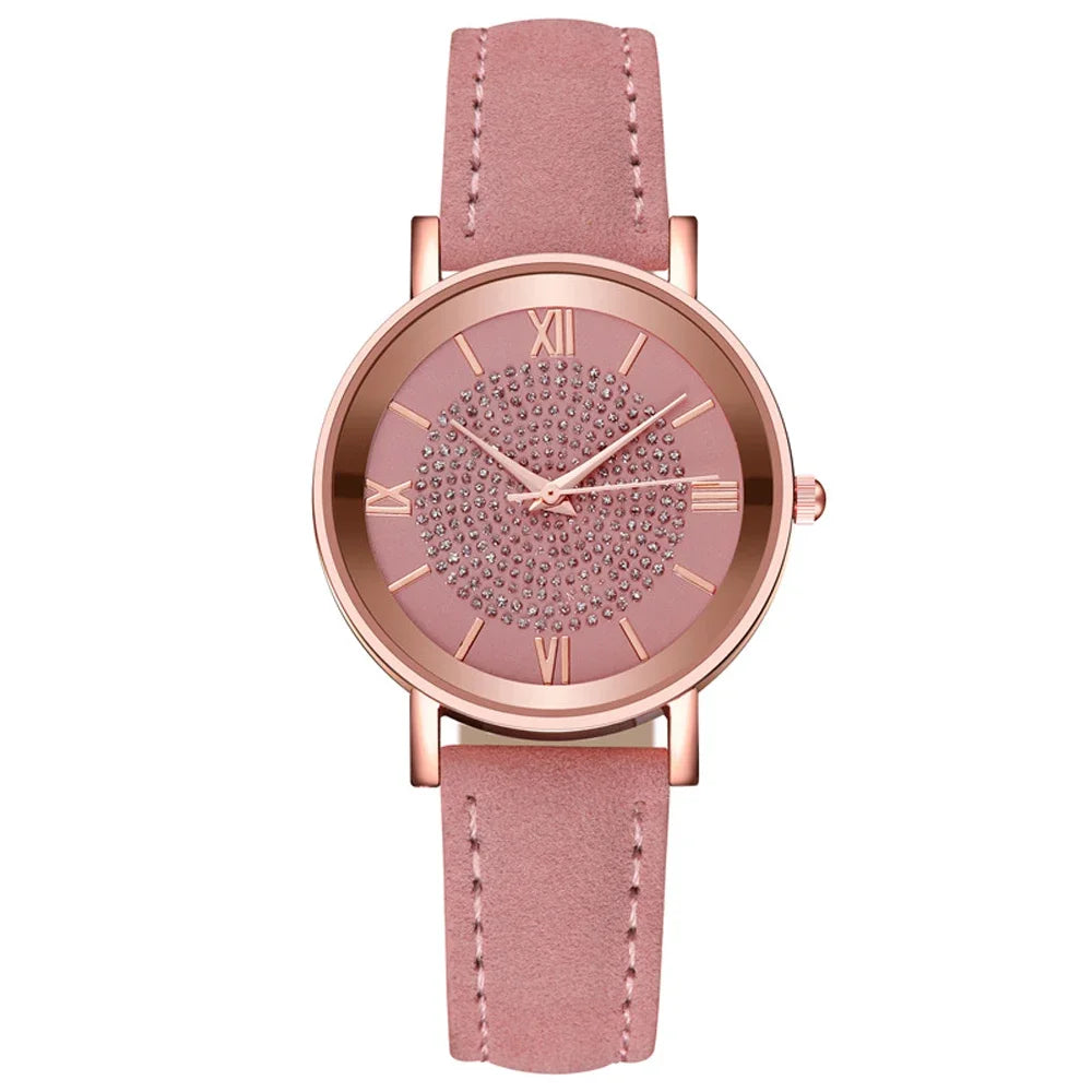 2025 New Women Watch Luxury Female Quartz Wristwatch Leather Belt Dial Casual Fashion Bracelet Ladies Girls Clock Gifts