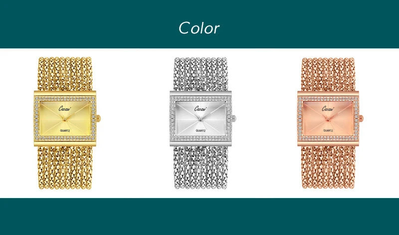 NEW Ladies Watches Fashion Gold Diamond Bracelet Women Luxury  Vintage Quartz Watches Simple Square Dial Female Dress Gifts