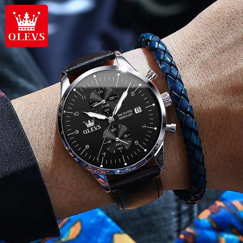 OLEVS 2880 Mens Watch Classic Original Multifunctional Quartz Watch Waterproof Luminous Date Watches For Men Box Gift