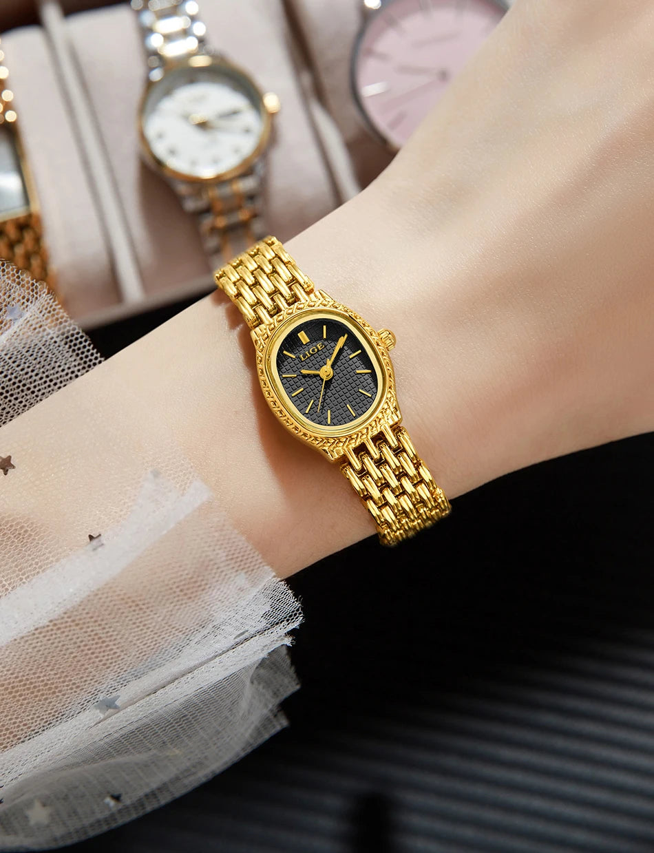 LIGE 2026 Elegant Quartz Woman Watch Classic Fashion Luxury Simple Dial Waterproof Ladies Bracelet Women's Wristwatch Clock Gift