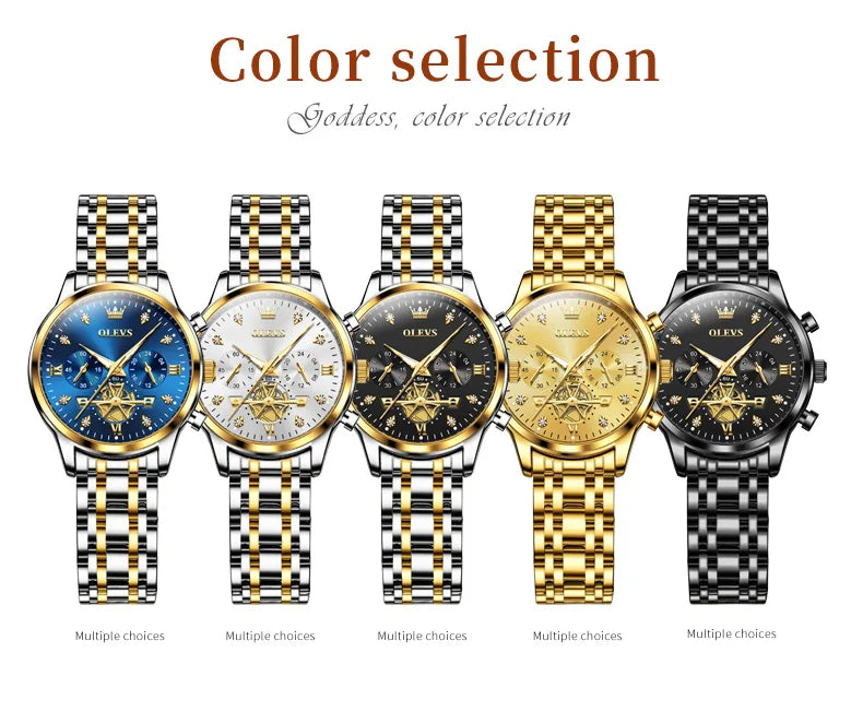 OLEVS 2897 Watches for Women Original Ladies Watch Waterproof Chronograph Sports Business Elegant Women's Quartz Wristwatches