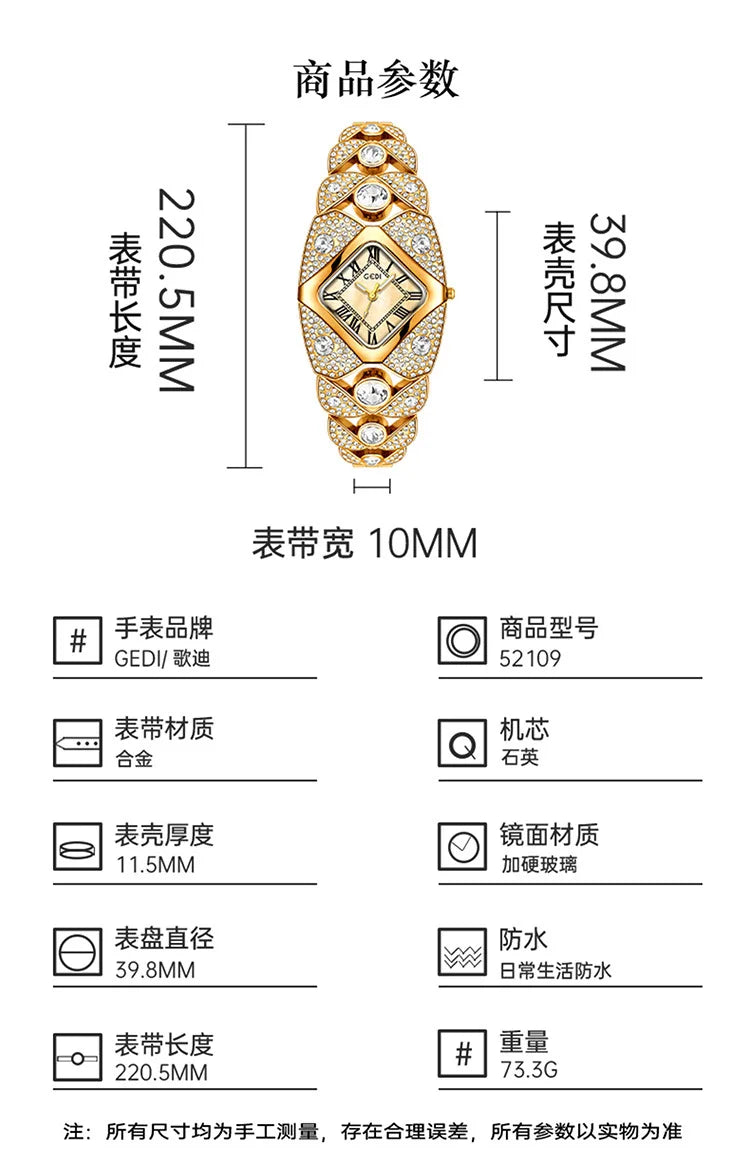 Elegant Rhinestone Ladies Bracelet Watch