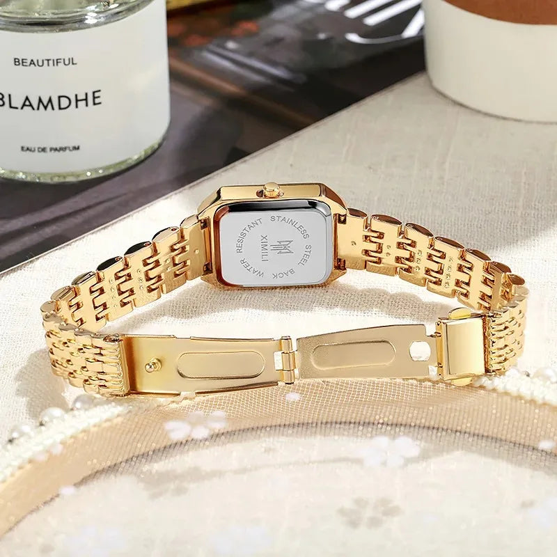Elegant Rectangle Luxury Ladies Quartz Watch Stainless Steel Strap Women Wristwatch Reloj Mujer Relogio Feminino Female Gift