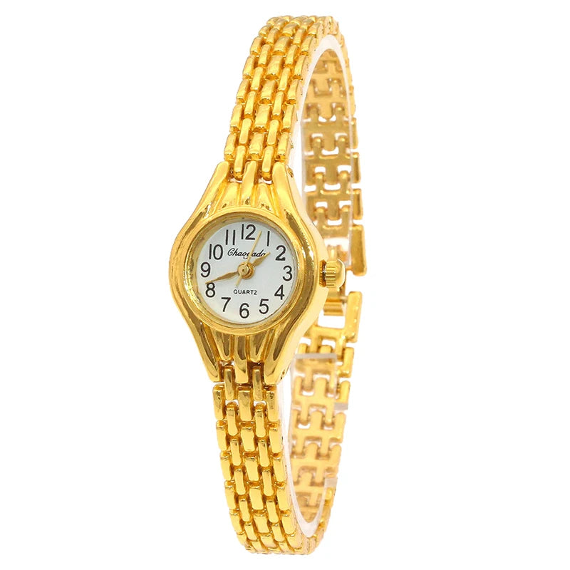 Gold Dial Elegant Quartz Bracelet Watch