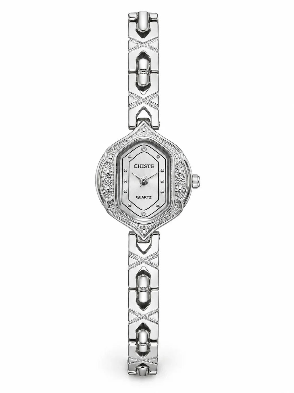 Retro Polygonal Dial Rhinestone Ladies Watch