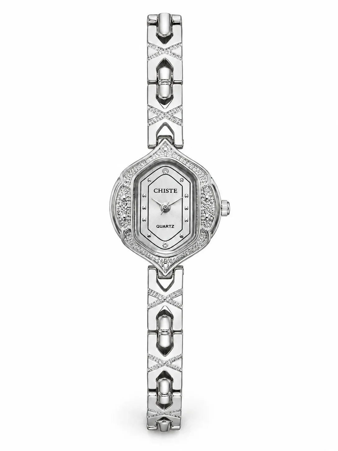 Retro Polygonal Dial Rhinestone Ladies Watch