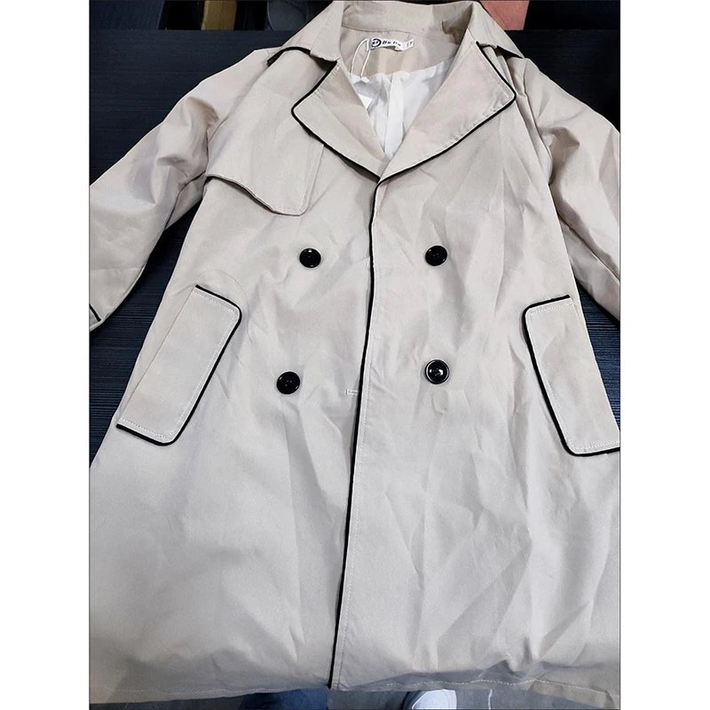 Women's Double Breasted Trench Coat with Belt