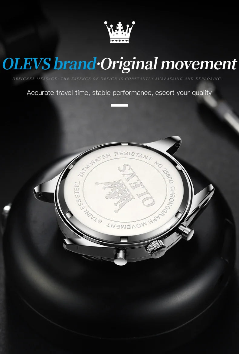 OLEVS 2880 Mens Watch Classic Original Multifunctional Quartz Watch Waterproof Luminous Date Watches For Men Box Gift