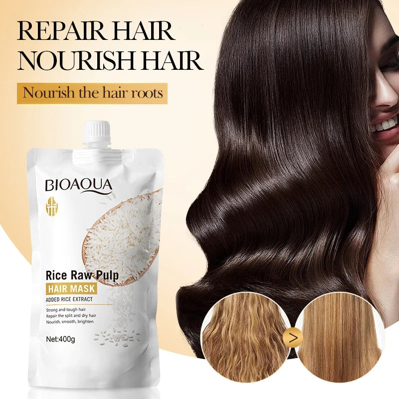 1Magical Keratin Hair Mask 5 Seconds Repair Damaged Frizzy Hair Soft Smooth Shiny Rice Moisturizing Hair Care-4
