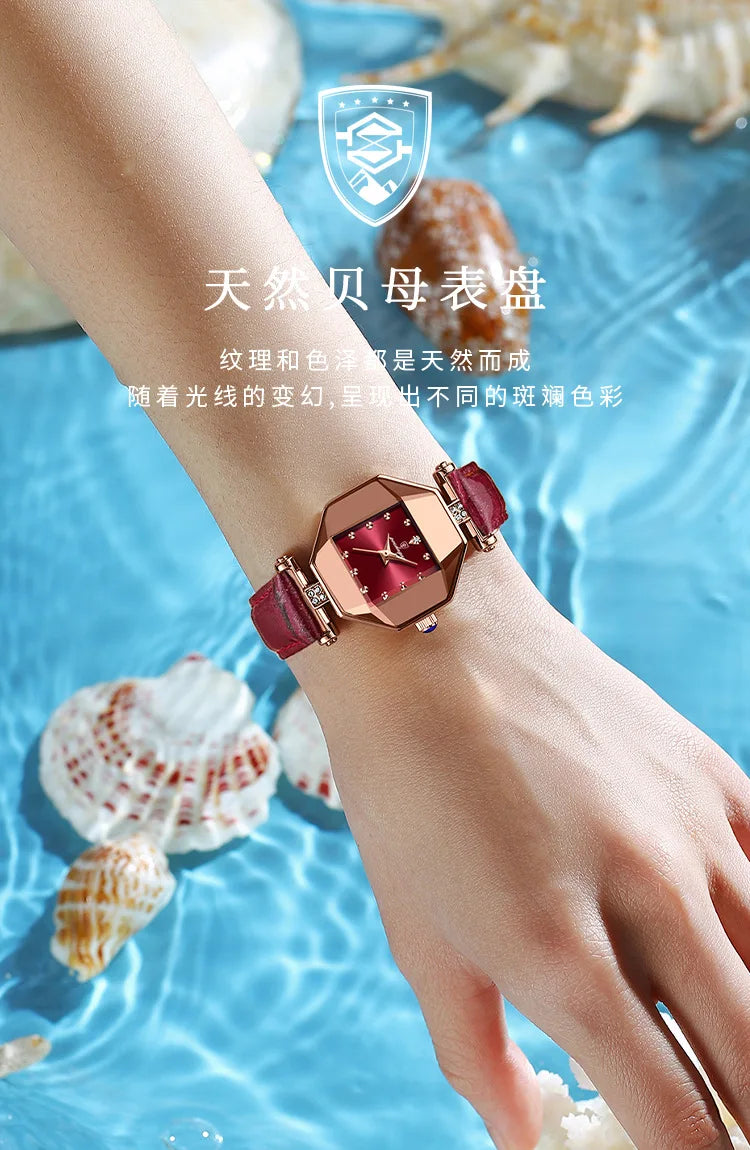 Women Quartz Watch Leather Steel Watch Rhinestone Ladies Bracelet Watch Casual Wristwatch Clock Relogio Feminino