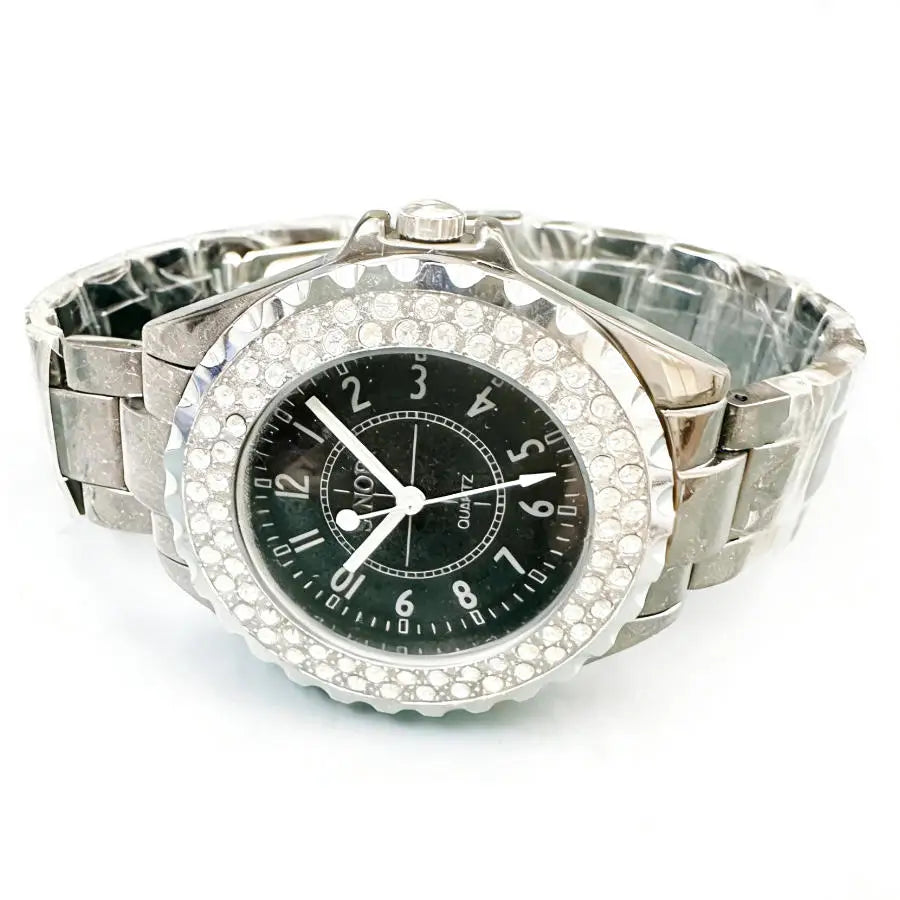 Promotion Item Fashion Women Rhinestone Quartz Wrist Watch Black Dial Nice Gift Ship With Tracking Number Wholesale Price