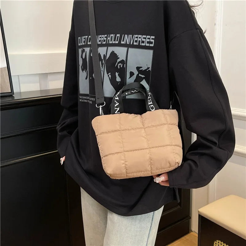 Quilted tote bag for women padded quilted design