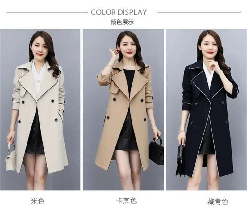 Women's Double Breasted Trench Coat with Belt