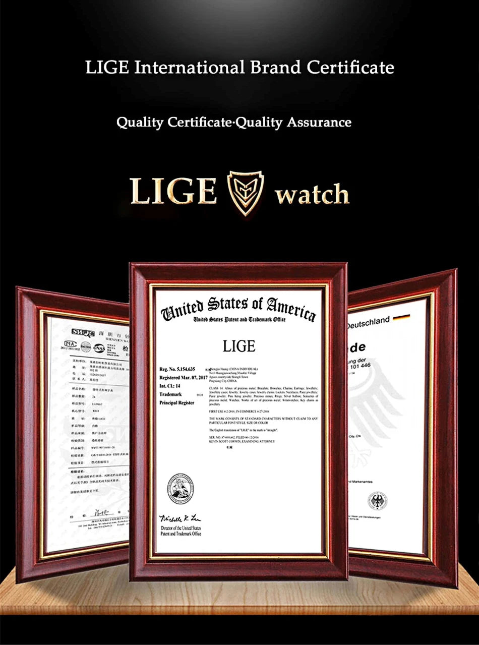 LIGE TOP Women Quartz Watches 2026 Ceramic Elegant Fashion Waterproof Luminous Clock Vintage Watch for Women Reloj De Mujer+BOX