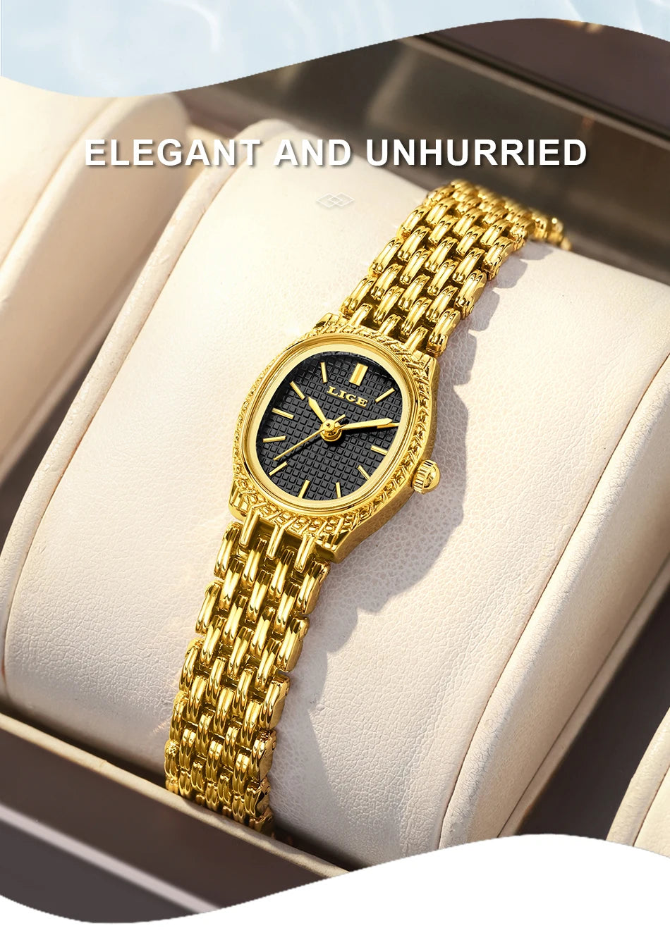 LIGE 2026 Elegant Quartz Woman Watch Classic Fashion Luxury Simple Dial Waterproof Ladies Bracelet Women's Wristwatch Clock Gift