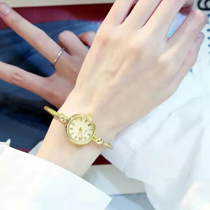 Fashion Bracelet Watches for Women Luxury Stainless Steel Retro Ladies Quartz Wristwatches Women Dress Clock 여자시계