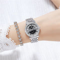 Luxury Branded Women's Watch Fashion Rome Diamond Set Watches for Women Quartz Casual Gold Stainless Steel Strap Women's Clock