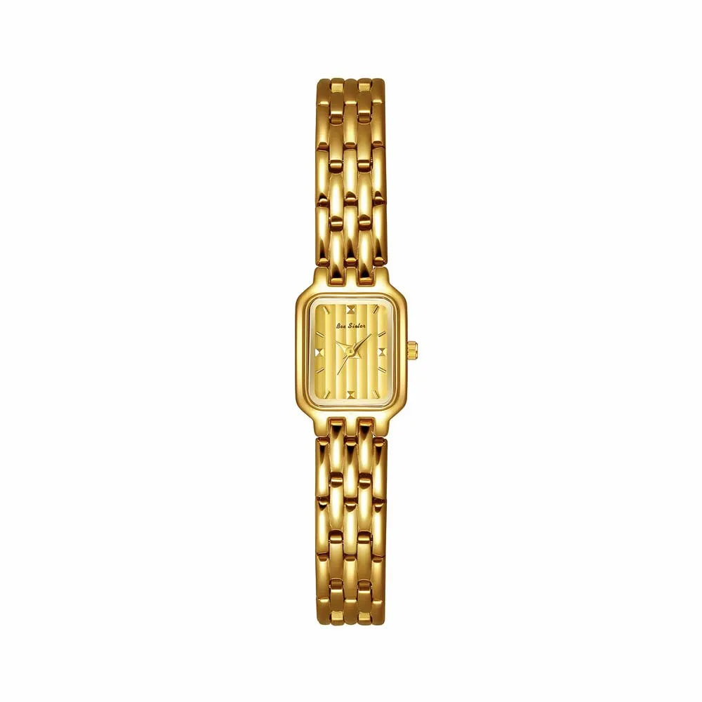 Women’s Fashion Square Small Dial Watch Stainless Steel Bracelet Luxury Quartz Wristwatch Simple Lady Dress Gift 2025 New