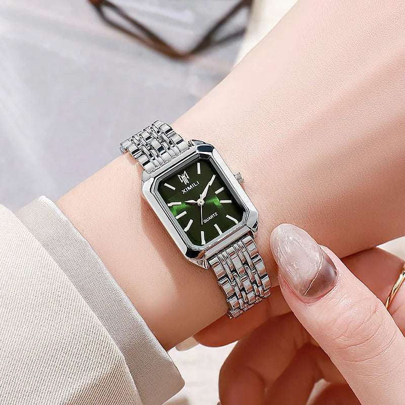 Elegant Rectangle Luxury Ladies Quartz Watch Stainless Steel Strap Women Wristwatch Reloj Mujer Relogio Feminino Female Gift