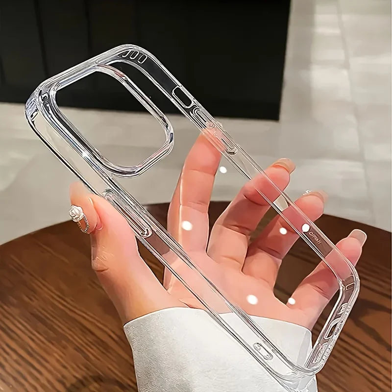 Luxury Transparent Phone Case For iPhone 18 17 Air 16 15 14 Plus 13 12 11 Pro Max Shockproof HD Clear Hard Acrylic Back Cover