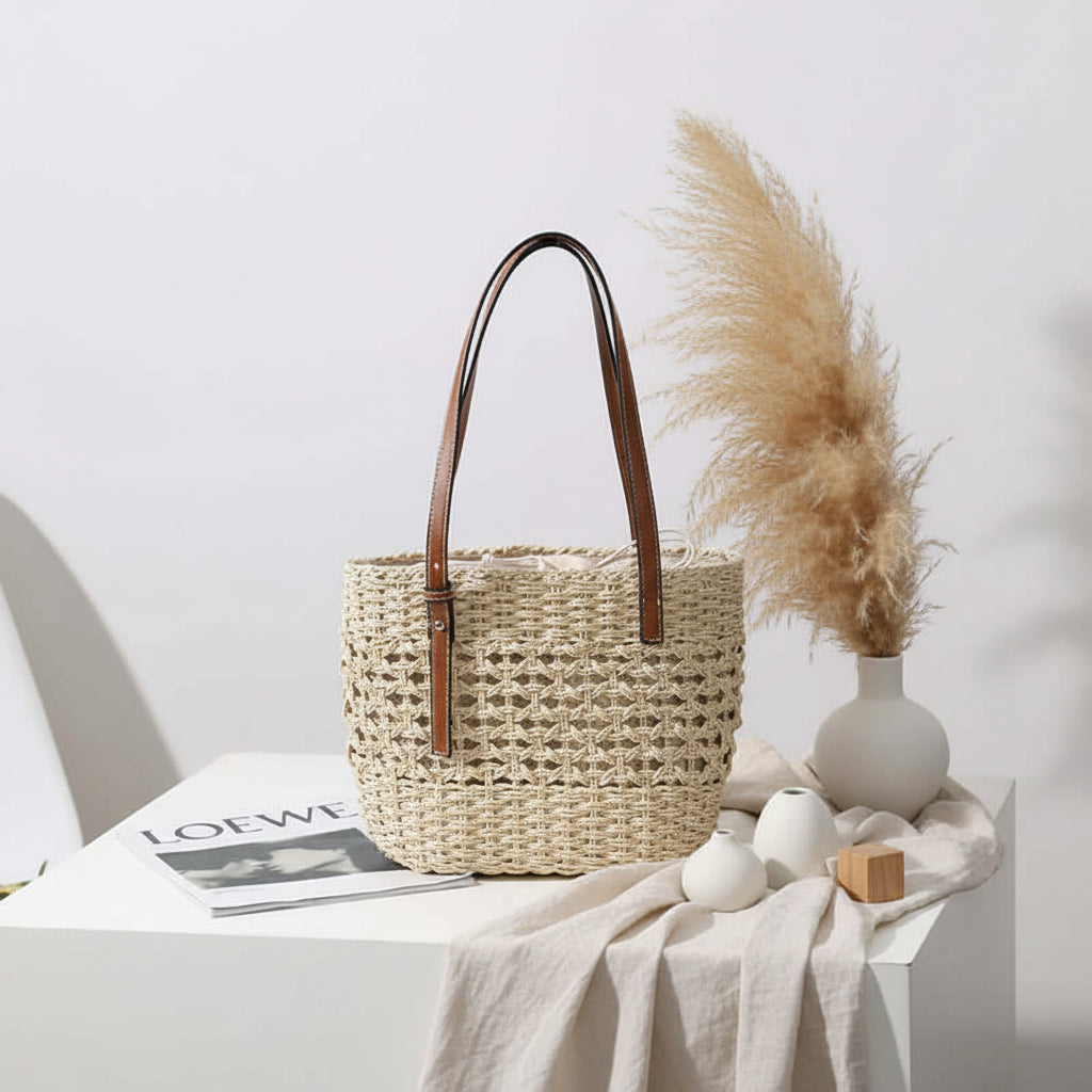 Straw Beach Bag For Women Handmade