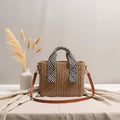 Straw Woven Crossbody Beach Bag for Vacation