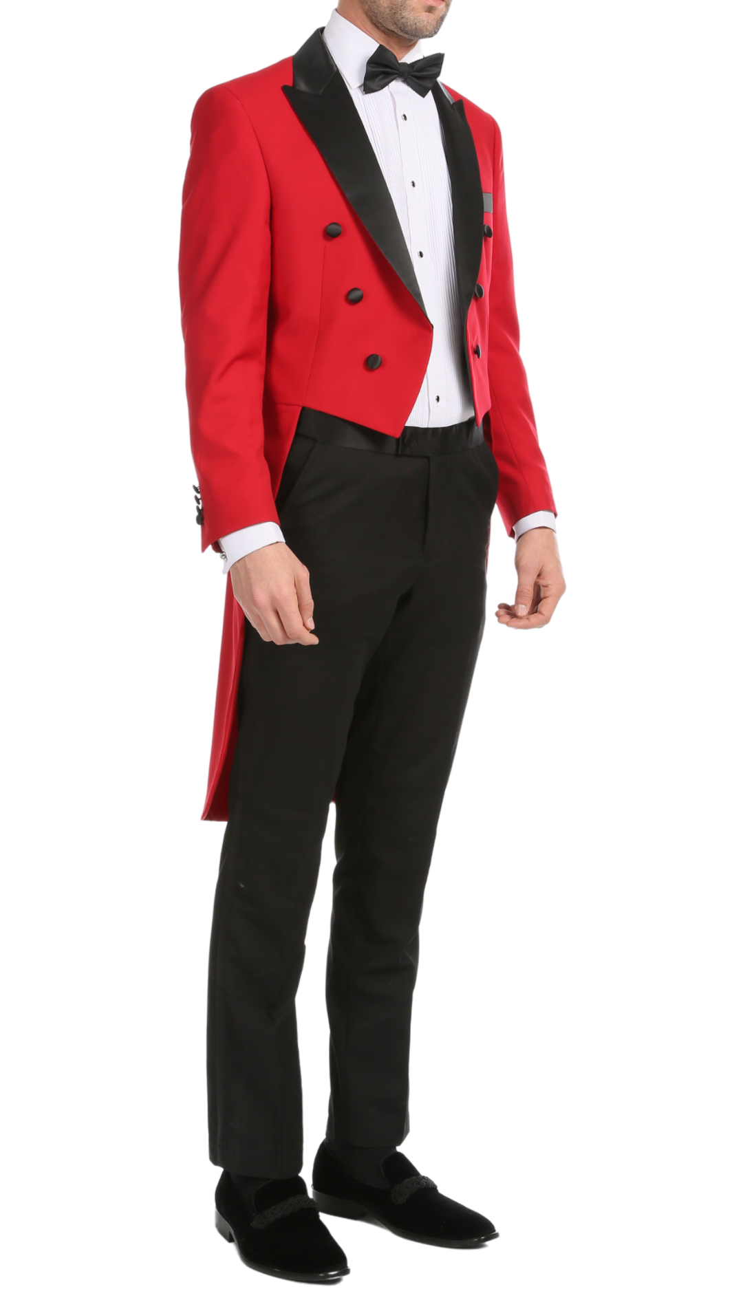 Ferrecci Men's Regular Fit Peak Lapel Red Tailcoat Tuxedo Set-2
