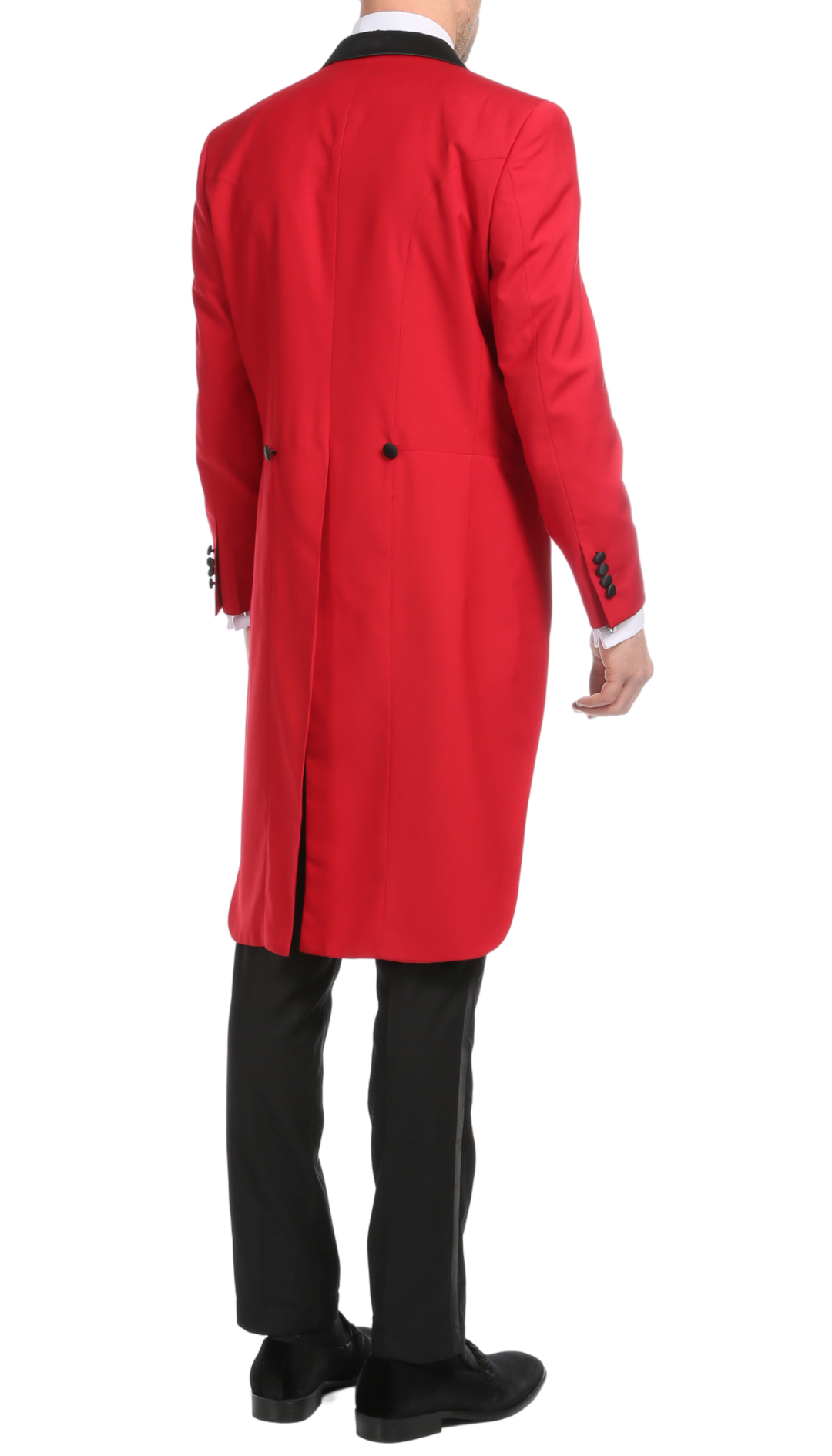 Ferrecci Men's Regular Fit Peak Lapel Red Tailcoat Tuxedo Set-4