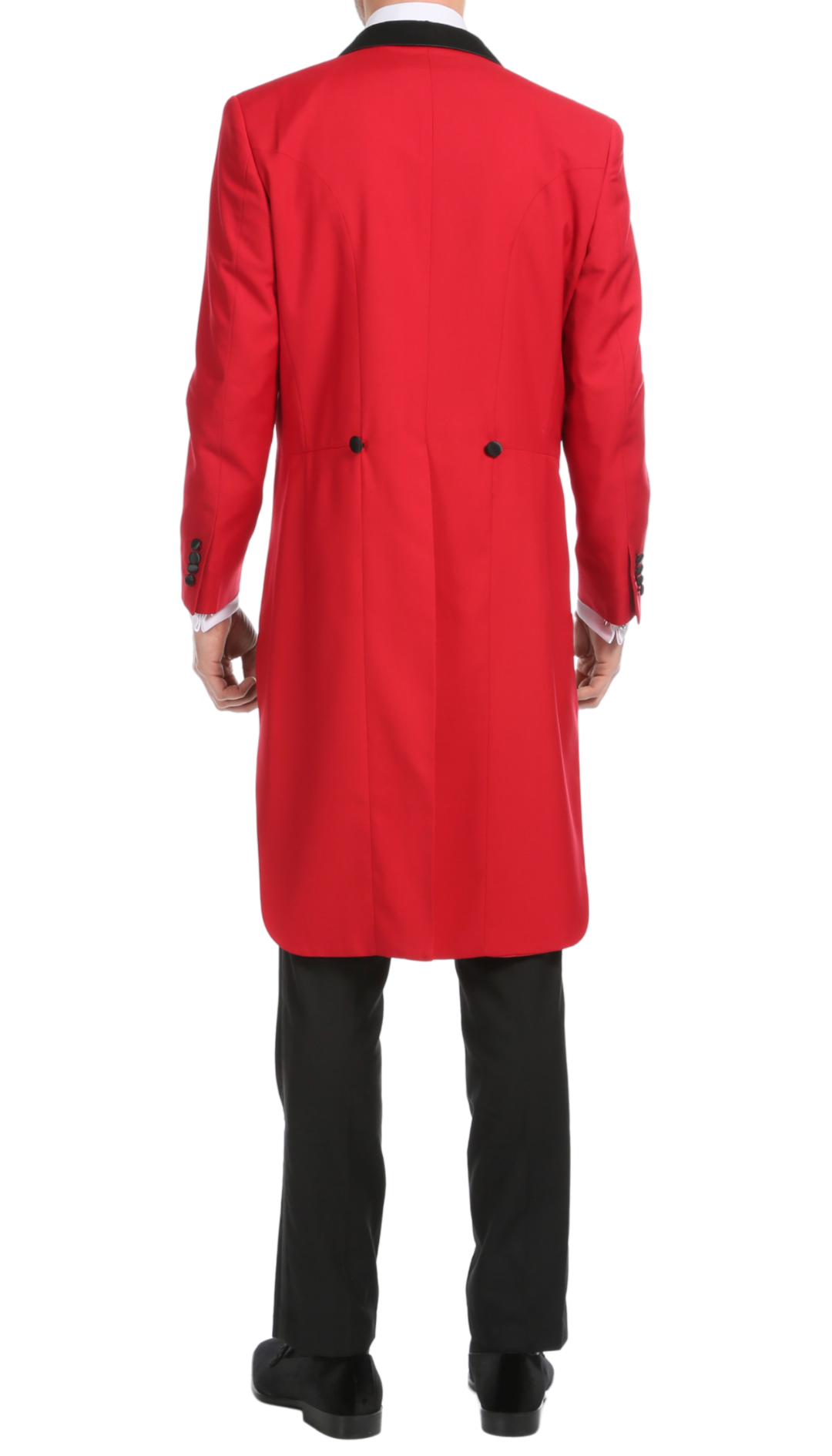 Ferrecci Men's Regular Fit Peak Lapel Red Tailcoat Tuxedo Set-3