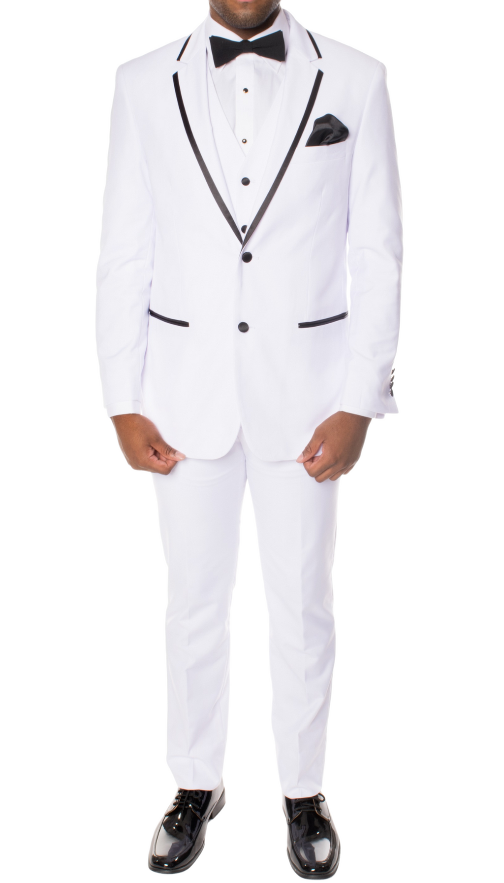 Celio White & Black 3 piece Slim Fit Tuxedo-0
