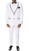 Celio White & Black 3 piece Slim Fit Tuxedo-0