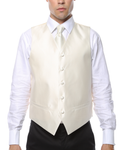 Ferrecci Mens PV450 - Beige with White Back Adjustable Textured Vest Set-0