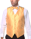 Ferrecci Mens PV450 - Gold with Black Back Adjustable Textured Vest Set-0