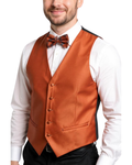 Ferrecci Mens PV450 - Rust with Black Back Adjustable Textured Vest Set-0