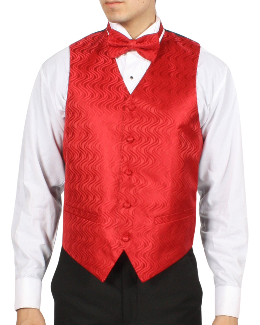 Ferrecci Mens PV150 - Red with Red Back Adjustable Vest Set-0