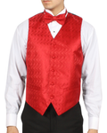 Ferrecci Mens PV150 - Red with Red Back Adjustable Vest Set-0