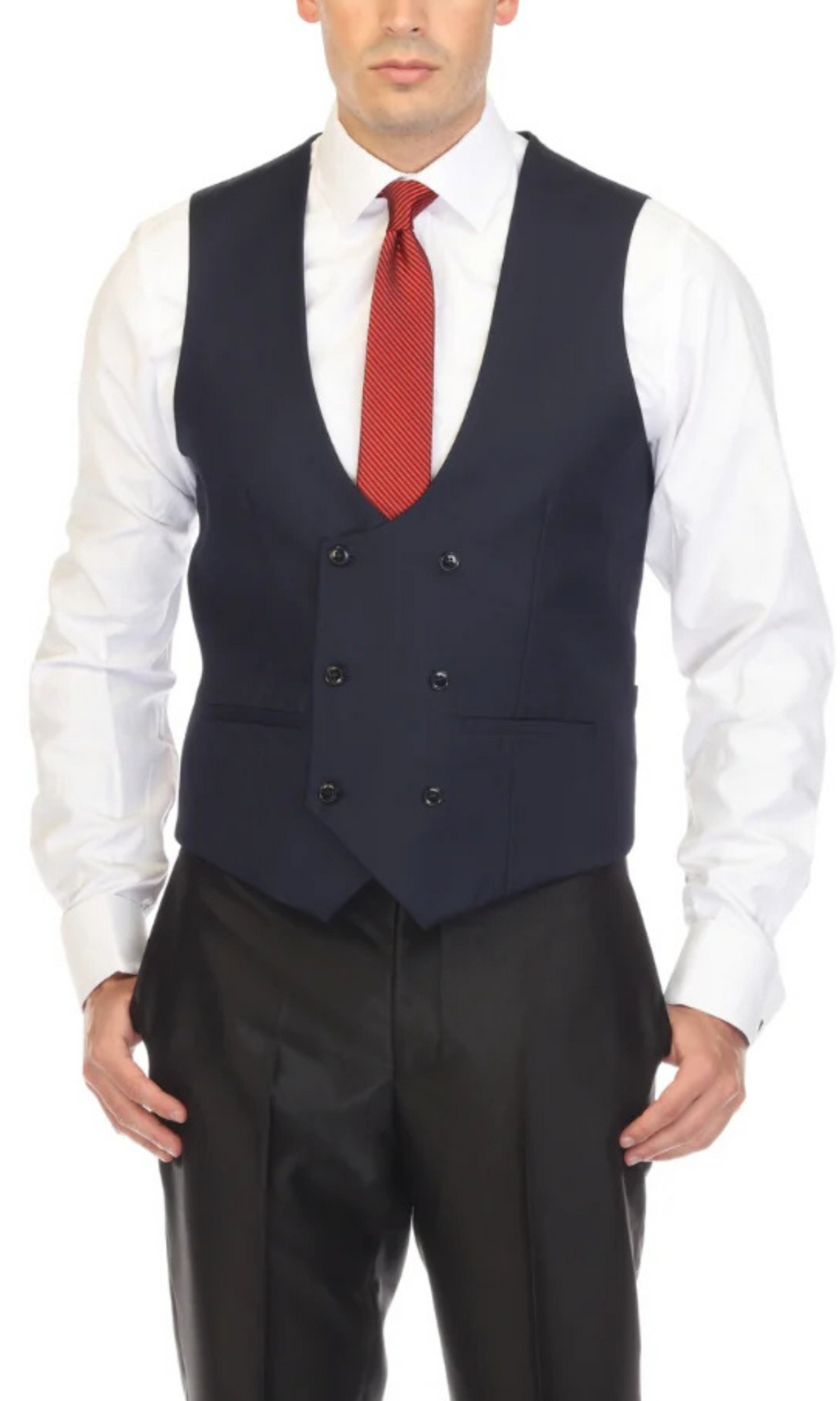 Cruz Mens Double Breasted Navy Vest-0
