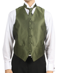 Ferrecci Mens PV300 - Olive with Black Back Adjustable Diamond Vest Set-0