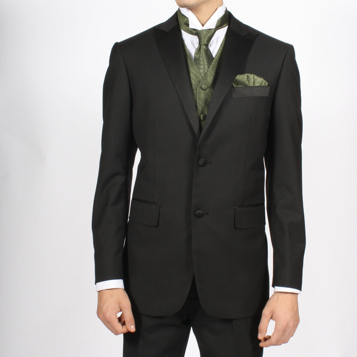 Ferrecci Mens PV300 - Olive with Black Back Adjustable Diamond Vest Set-1