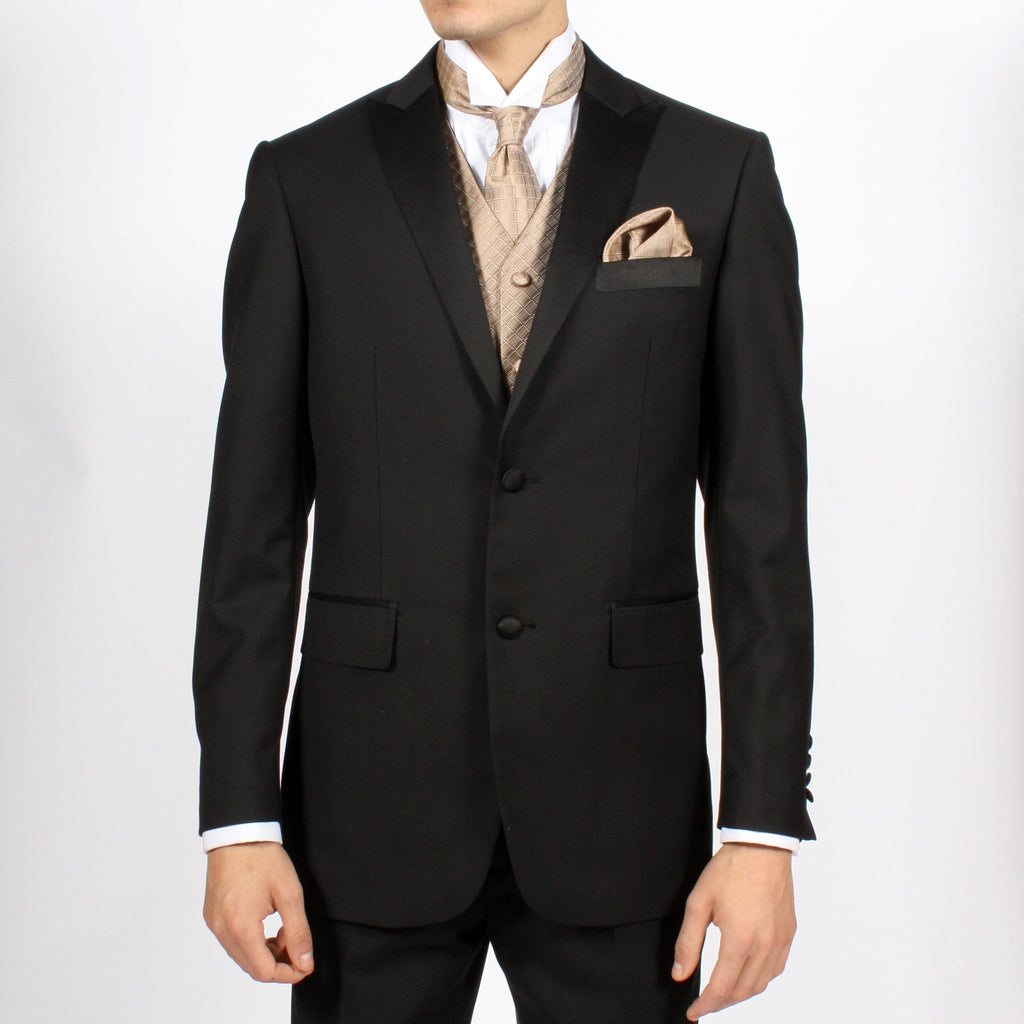 Ferrecci Mens PV300 - Champagne with Black Back Adjustable Diamond Vest Set-1
