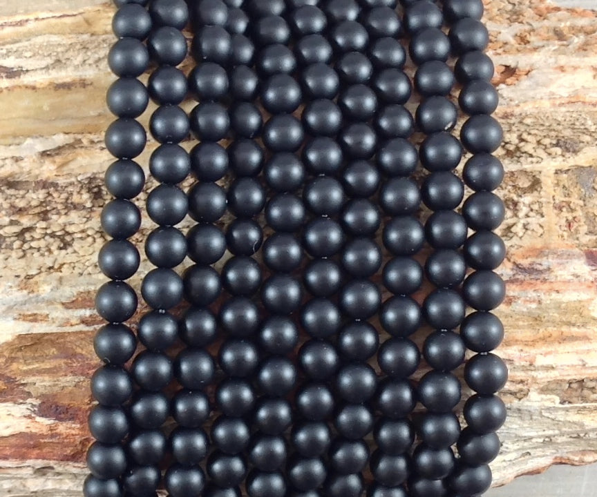 Matte Onyx aka Black Agate Round-4