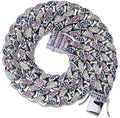 14mm - 18mm Frosted Miami Rainbow Cuban Chain Necklaces