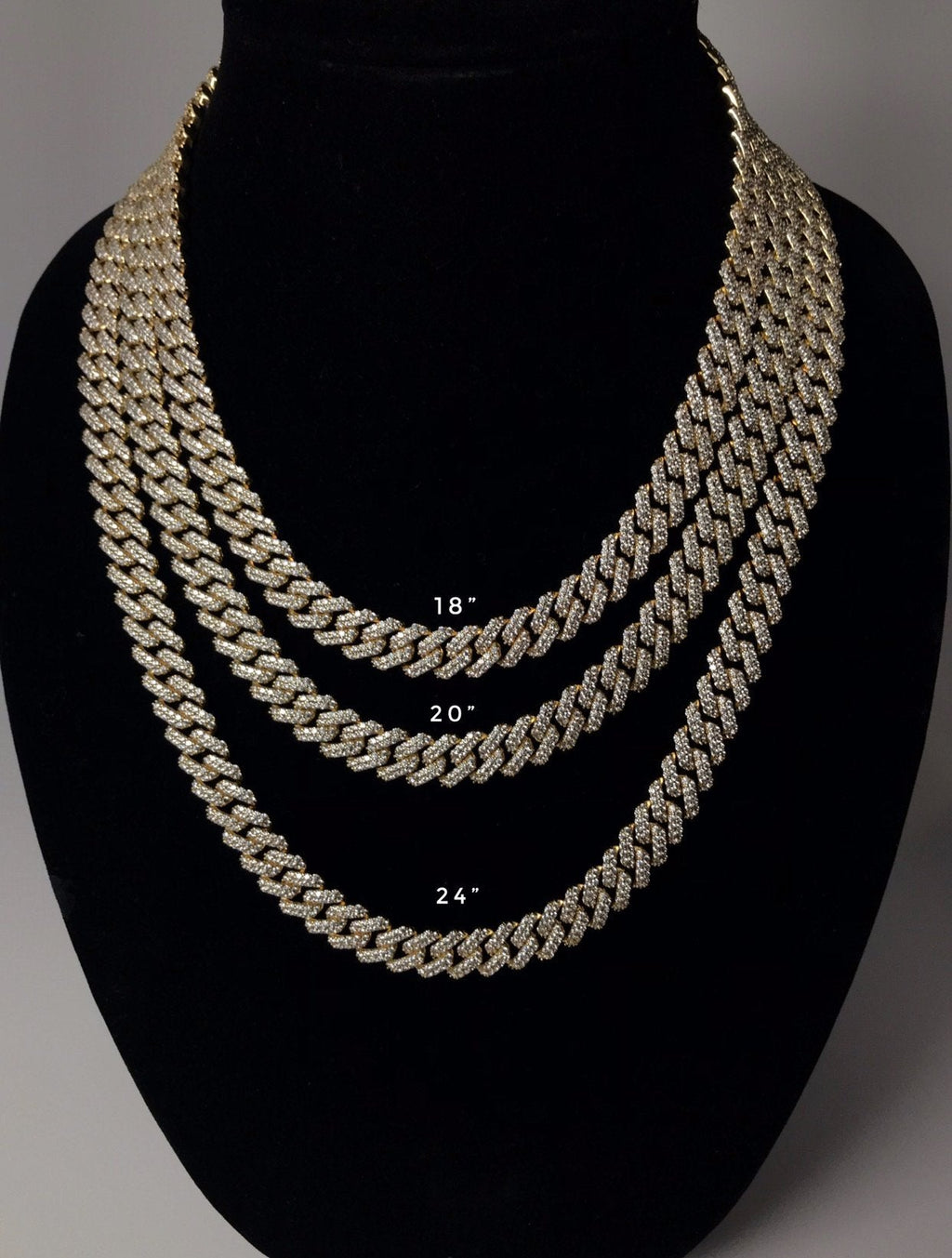 12mm Iced Cuban Chain Necklace Jewelry Sets-4