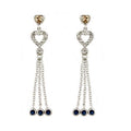 LOAS1337 - Rhodium 925 Sterling Silver Earrings with AAA Grade CZ  in Champagne-0