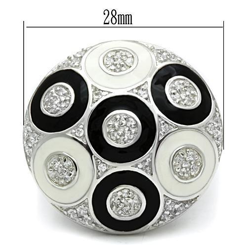 LOS541 - Silver 925 Sterling Silver Ring with AAA Grade CZ  in Clear-1