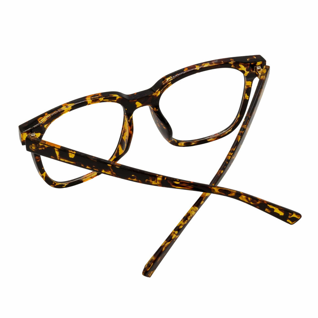 NEWPORT - Oversized Square Glasses Tortoise Shell Clear Lens-4