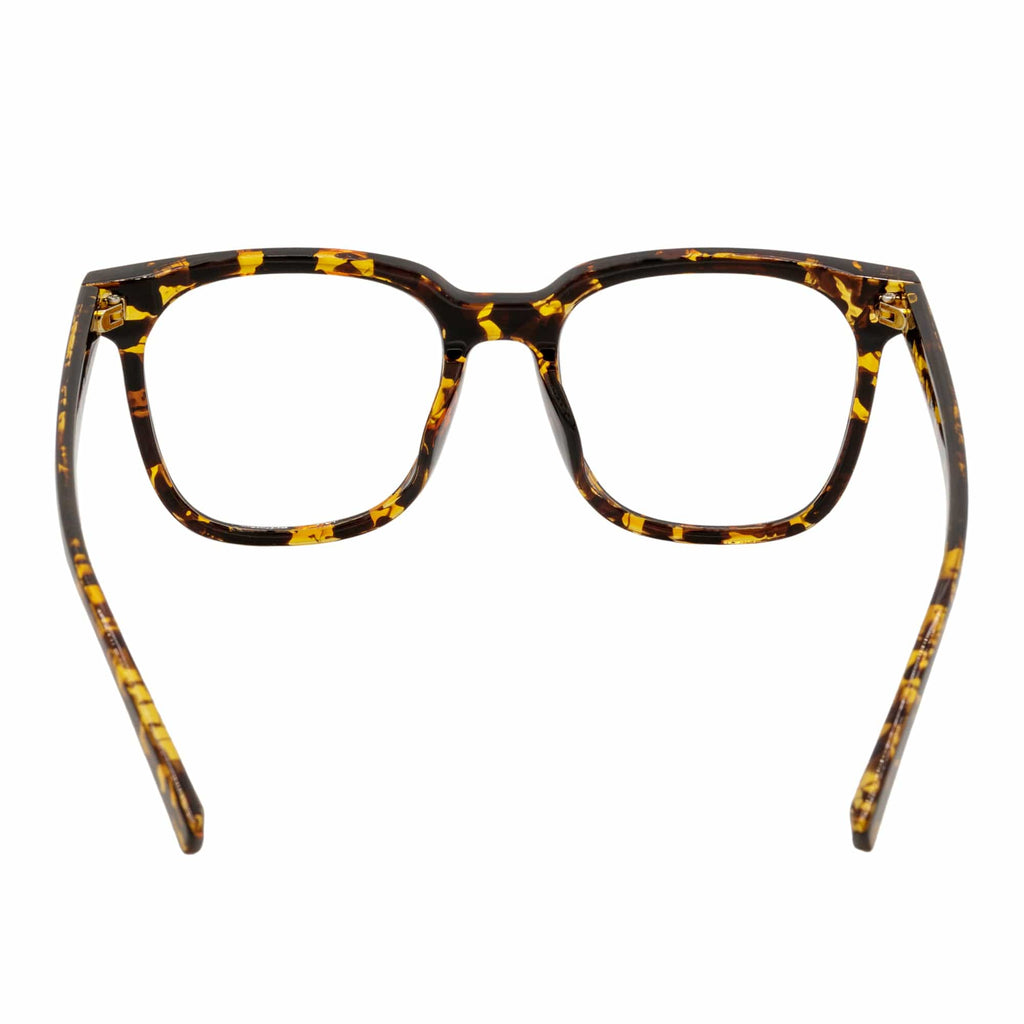 NEWPORT - Oversized Square Glasses Tortoise Shell Clear Lens-3