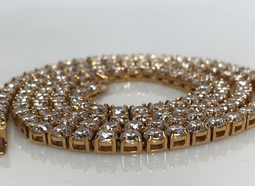 3mm - 6mm Tennis Chain Necklaces - Gold/Rose Gold/Rhodium-1