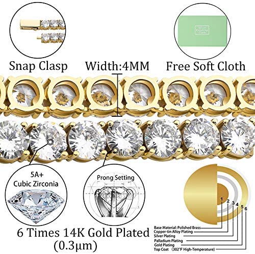 3mm - 6mm Tennis Chain Necklaces - Gold/Rose Gold/Rhodium-2